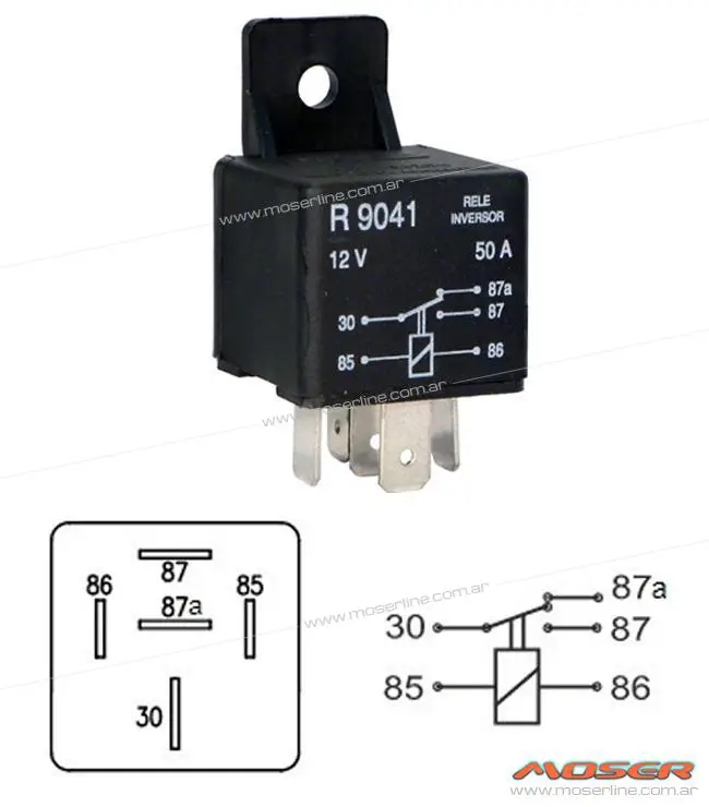 Relay 9041 inversor 12V 50/20A, Relay / Destellador, DZE