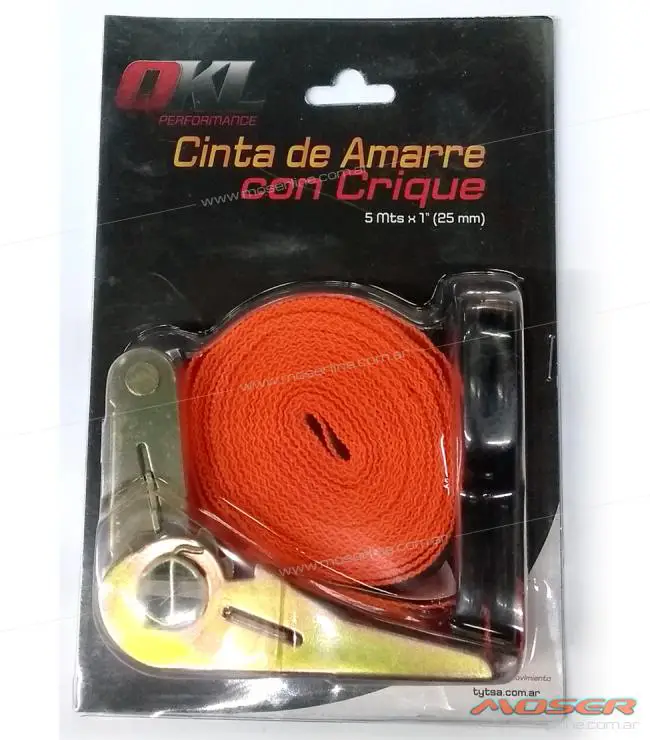 Cinta de amarre con crique x 1, Cintas de amarre, QKL - Accesorios para  Vehículos Encendido Moser / Lamparas / Cosmética / Repuestos Autos /  Rosario, Santa Fe, Argentina