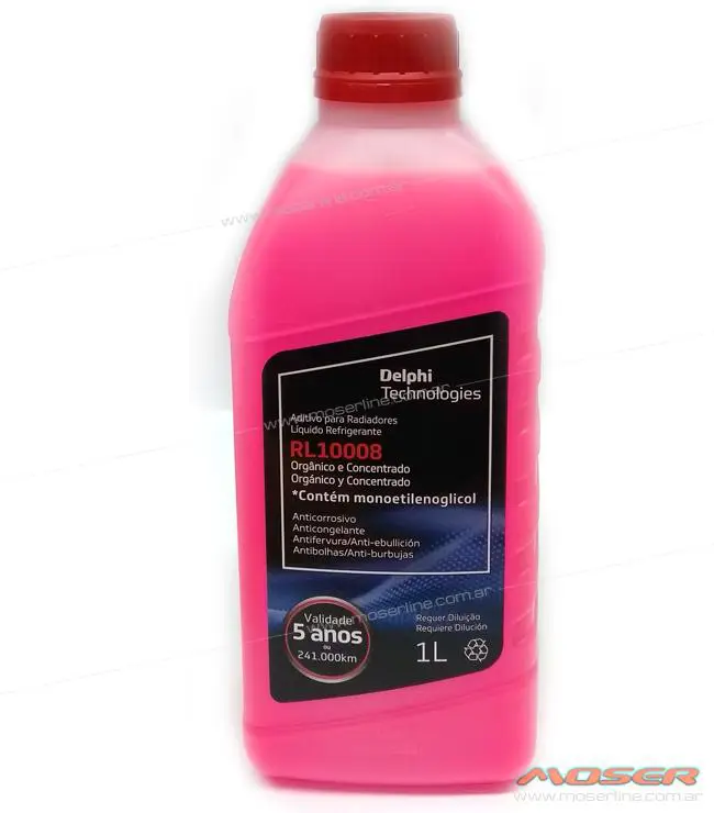 Liquido Refrigerante Delphi para Radiadores 1L Rosa / Orgánico y