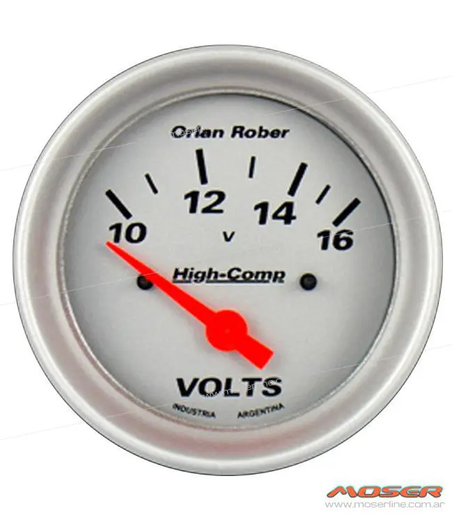 Voltimetro 12V plata linea High Comp 66mm, Relojes / Instrumental