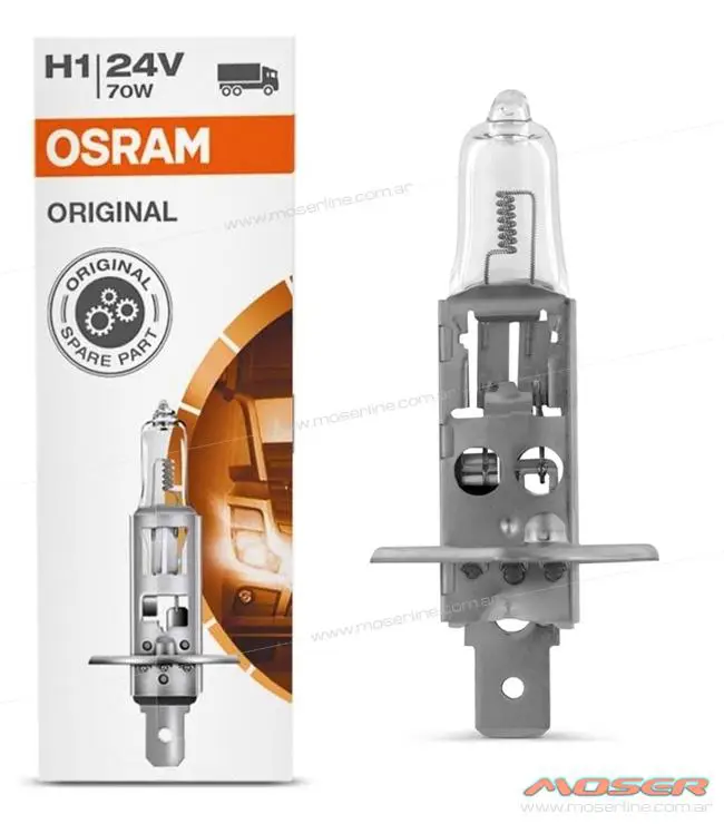 Lampara Osram H1 24v 70w, Lamparas Halogenas Osram / Philips / Hella /  Kobo, Osram - Accesorios para Vehículos Encendido Moser / Lamparas /  Cosmética / Repuestos Autos / Rosario, Santa Fe, Argentina