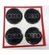 Centros de Llantas Audi Fondo Negro 49mm en Resina