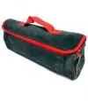 Bolso Organizador de Baúl en Tela Tipo Tapizmel Gris con Vivo Rojo, Velcro de Sujeción 50x25x18cm