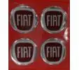 Centros de llanta Fiat fondo rojo 49mm en resina