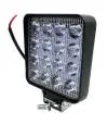 Faro Led Cuadrado de Aluminio, 16 LED 48W / 10,8cm de Lado y 3cm Espesor
