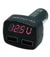 Cargador Rápido 3.1A / USB doble / Con Voltímetro / Consumo de carga / Temperatura