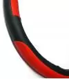 Cubre Volante Microperforado Negro / Rojo Tamaño Mediano 37-39 cm