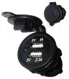 Doble puerto USB 2.1A y 1A para embutir con tapa de goma