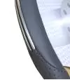 Cubre Volante Gris Micro Perforado con Aplique Cromado