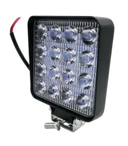Faro Led Cuadrado de Aluminio, 16 LED 48W / 10,8cm de Lado y 3cm Espesor