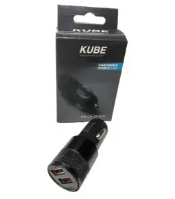Cargador USB Dual 12/24V Salida 5V 2.1A 1.0A Negro