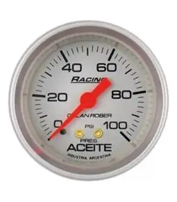Presion aceite Orlan Rober 52mm 100psi racing plata