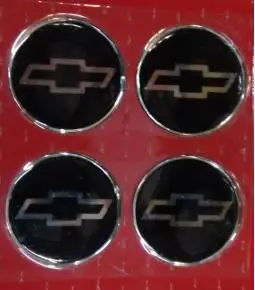 Centros de llanta Chevrolet fondo negro 49mm en resina