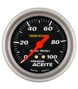 Manómetro de aceite mecánico negro linea High Comp 66mm