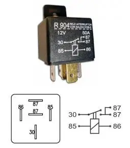 Relay DZE 904 12V 50A doble salida