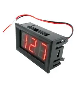 Voltímetro Digital para Empotrar 45mm x 26mm, 5-30v, Display números rojos