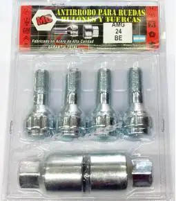 Bulones Antirrobo / Seguridad Fiat Punto, Palio, Duna, Fiorino, Uno (largo 29 mm)