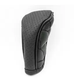 Cubre Palanca de Cambios Negro Acolchado Microperforado + Relieve Cierre