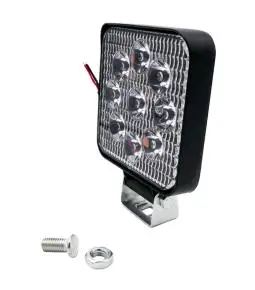 Faro Led Chico Cuadrado de Aluminio, 9 LED 27W / 8,5cm de Lado y 2Cm Espesor
