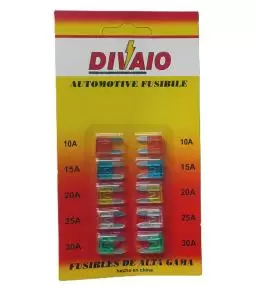 Blister X10 Mini Fusibles Surtidos 10a A 30a Divaio