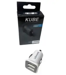 Cargador USB Dual 12/24V Salida 5V 3.1A Blanco