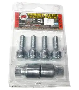 Bulones Antirrobo / Seguridad Peugeot 206, 207, 208, Partner (largo 27 mm) asiento cónico Llave 19 