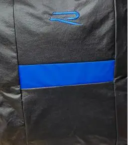 Fundas Cubre Asientos Linea Universal Completa Cuerina con Detalle Azul