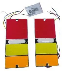 Juego de Faros para Trailer Full Led 12v Extra Chato / Posición y Stop, Giro, Marcha Atras / Medida 15,5 x 7 cm