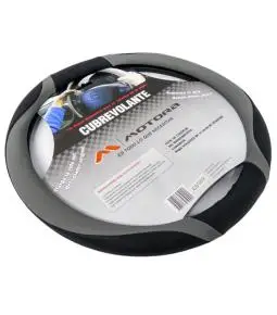 Cubrevolante PVC Negro Microperforado Con Gris de 38cm