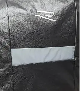 Fundas Cubre Asientos Linea Universal Completa Cuerina con Detalle Gris