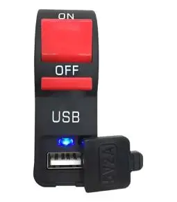 Tecla Switch Interruptor On-Off Moto, Cuatri Con Usb 