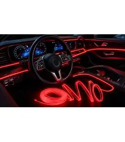 Hilo Led Neon Rojo Tablero Auto 3 Metros Tipo Enchufe: Toma de Encendedor