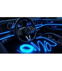 Hilo Led Neon Azul Tablero Auto 3 Metros Tipo Enchufe: Toma de Encendedor