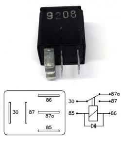 Micro Relay 9208 12V 20/10A inversor simple con diodo