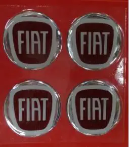 Centros de llanta Fiat fondo rojo 49mm en resina