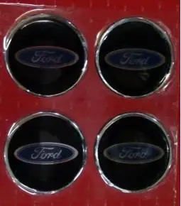 Centros de llanta Ford fondo negro 49mm en resina