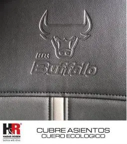 Cubre Asiento 2 Butacas Delanteras Universal / HR Buffalo Negra con Detalle Gris