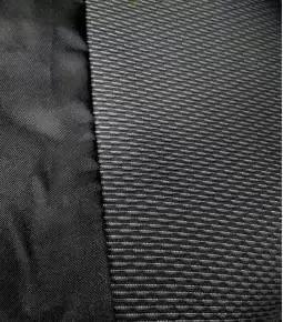 Fundas cubre asientos Volkswagen Gol Trend / Voyage Asiento trasero completo tela tipo tapizado negra con detalles en gris