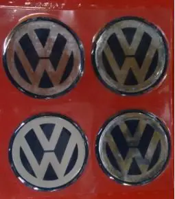 Centros de llanta Volkswagen fondo azul 49mm en resina