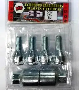 Bulones Antirrobo / Seguridad Renault Sandero, Symbol, Megane, Clio mio Hex.17 (largo 22 mm)