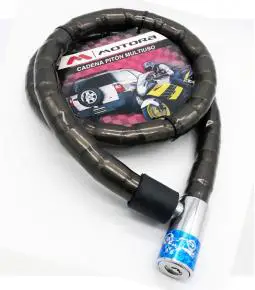 Cadena Pitón Multiuso / Traba para moto 120cm con 2 Llaves de Seguridad