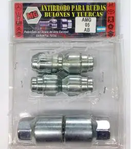 Tuercas Antirrobo / Seguridad Chevy, Chevrolet 400 (tuerca tipo chevette cono renault)