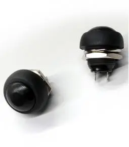 Botón Pulsador Mini Redondo Negro