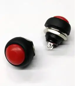 Botón Pulsador Mini Redondo Rojo