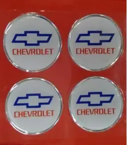 Centros de llanta Chevrolet fondo blanco 49mm en resina