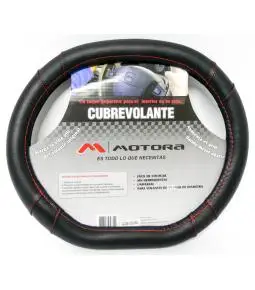 Cubrevolante Doble Base Plana Peugeot 208/2008 Detalles Costuras Rojas