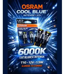 Osram Cool Blue Intense Led T10 12V 1.5w 6000K Blanco - Nuevo Diseño