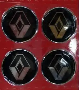 Centros de llanta Renault fondo negro 49mm en resina