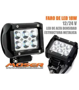 Faro LED 18W Rectangular Auto / Moto / Pickup