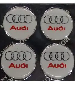 Centros de llanta Audi fondo blanco 49mm en resina